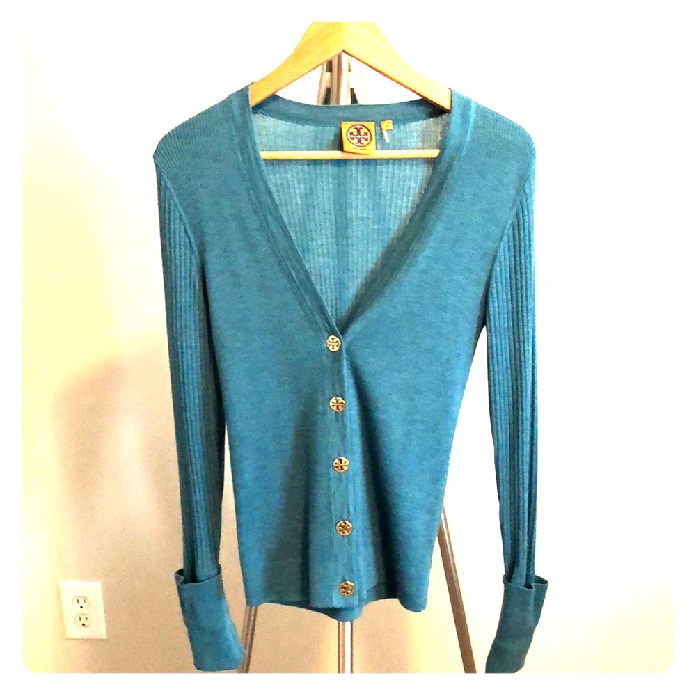 Tory Burch button up cardigan. 100% Merino wool